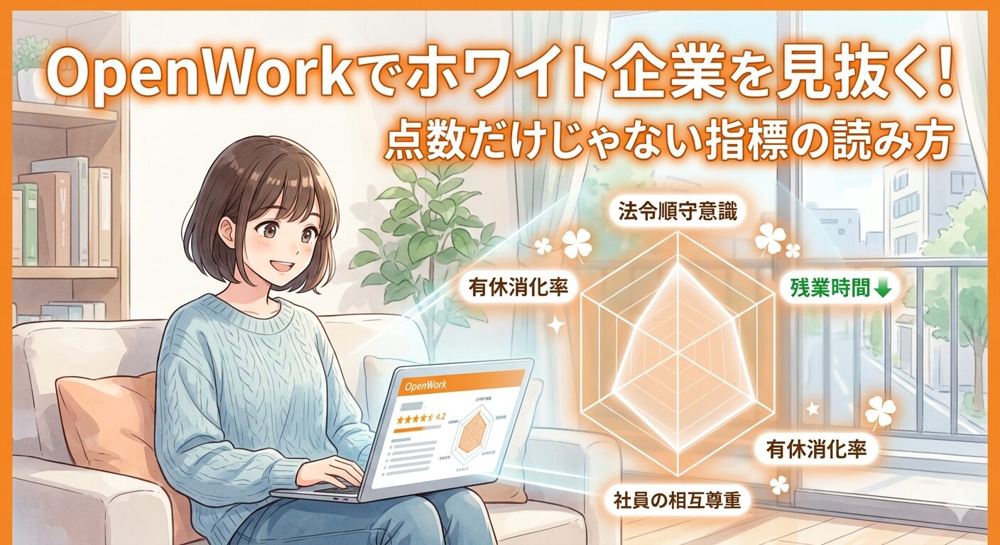 オープンワークでホワイト企業を見つける記事に関するアイキャッチ画像