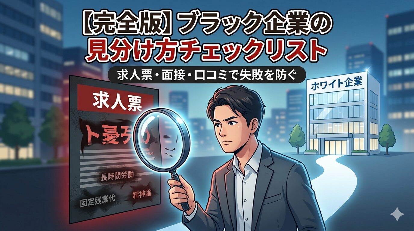 ブラック企業の見分け方に関する記事のアイキャッチ画像