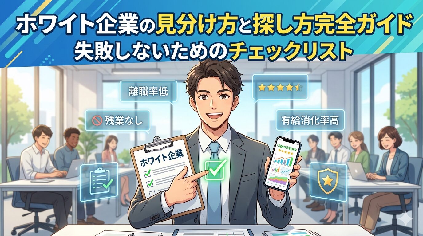 ホワイト企業の見分け方と探し方に関する記事のアイキャッチ画像